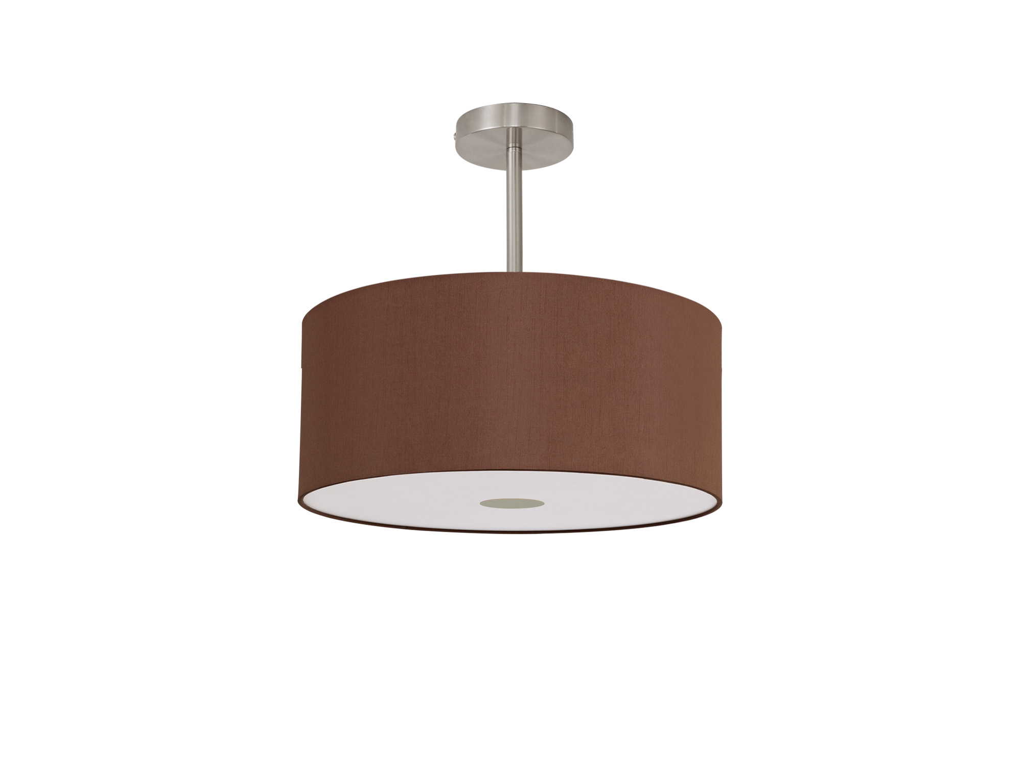 Baymont 40cm Semi Flush 1 Light Satin Nickel, Raw Cocoa/Grecian Bronze, Frosted Diffuser DK0258  Deco Baymont